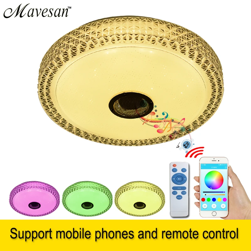 

LED Music Ceiling Lamp with Bluetooth speaker 36w 90-260V modern lighting for home decoration luminaire light fixture luminarias