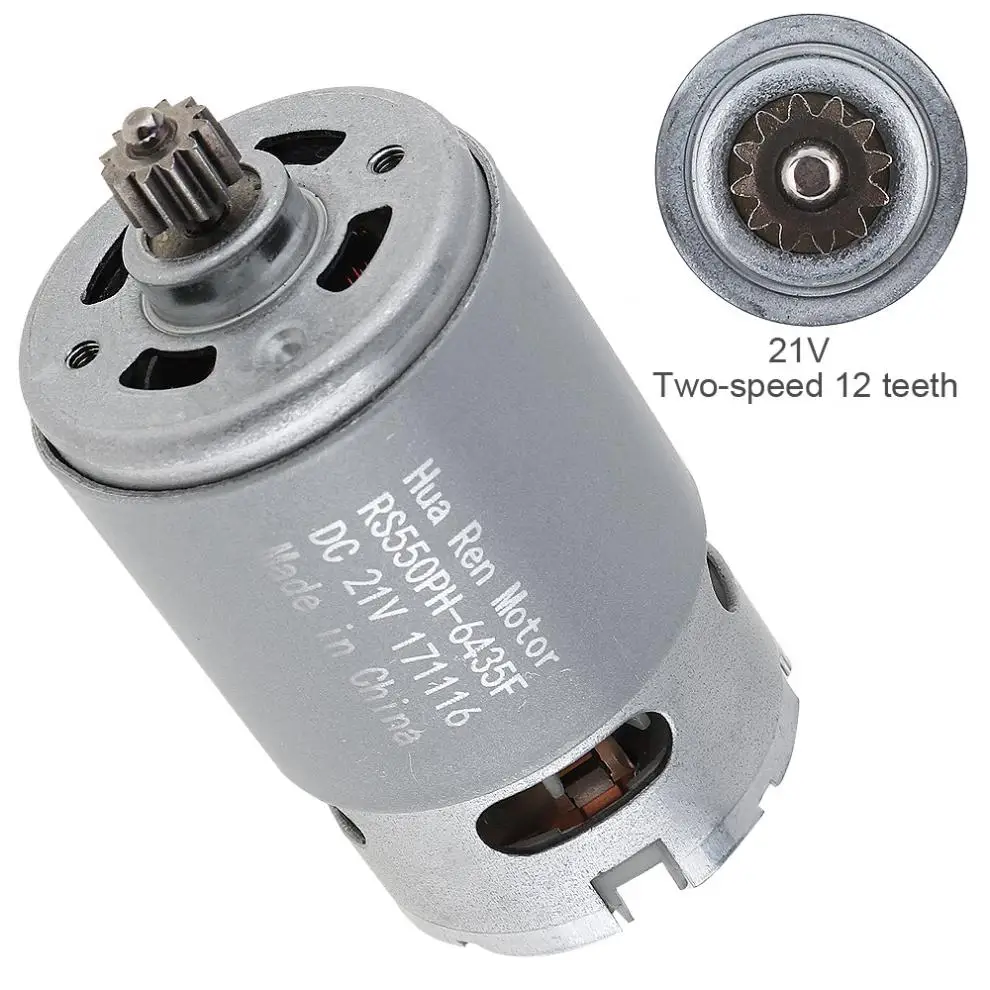 

RS550 21V 13500 RPM DC Motor Low Noise with Two-speed 12 Teeth and High Torque Gear Box for Electric Drill / Screwdriver