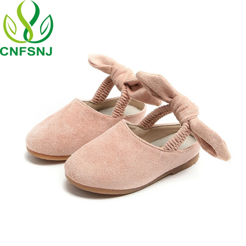 

CNFSNJ New Spring Kids Shoes children Growing Sneakers Leather Solid Casual Princess Girls Bow Single party Shoes 21-30