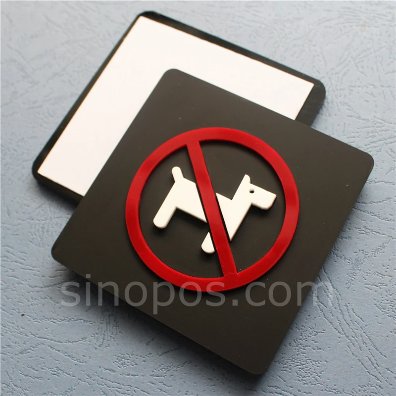 

Adhesive Acrylic No Pet Sign, plastic non food pets allowed door signage wall window dog free prohibited warning sticker