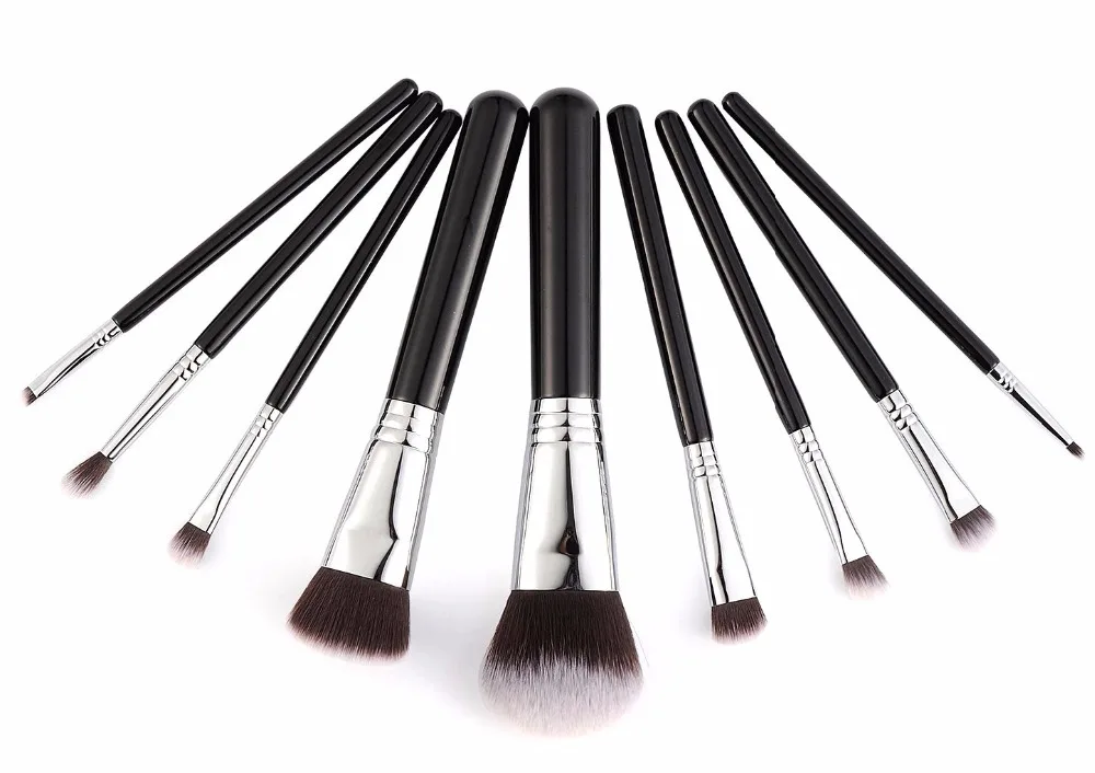 

9 Pcs Premium Synthetic Kabuki Makeup Brush,Powder/Blush/Contour/Bronzer/Foundation blending Cosmetic Brushes,Eye Brush set(9PS)