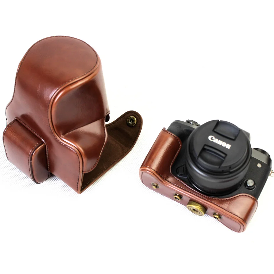 Высококачественная сумка для камеры из искусственной кожи чехол Canon M5 EOS EOSM5 15 45 мм