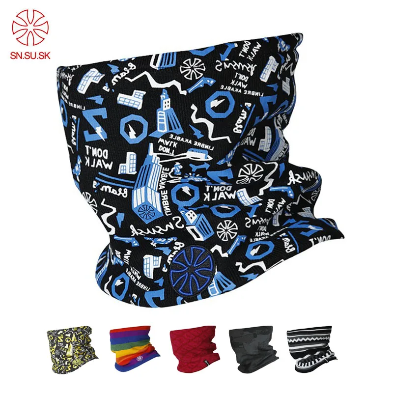 

Unisex Winter Outdoor Sport Men Double-deck Polar Fleece Windproof Knitting Face Mask Ski Bicycle Loop Scarf Male Warm Neck
