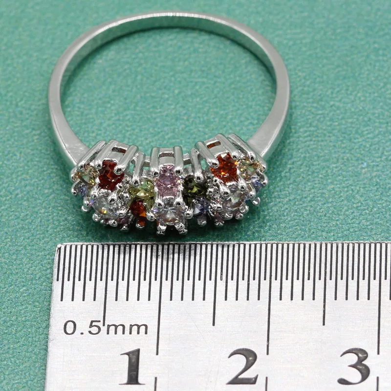 Красивые модные геометрические многоцветные полудрагоценные камни серебро 925 ювелирные наборы для женщин Кулон Кольцо Серьги Браслет