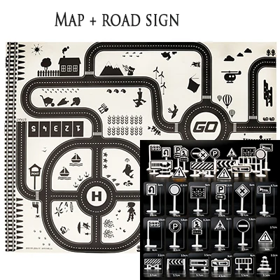 130 см X 100 см детская карта дорожного движения, парковочная карта, дорожный знак, парковочная площадка, городская сцена, диаграмма, хобби, фигурки, игрушки для детей - Цвет: 01