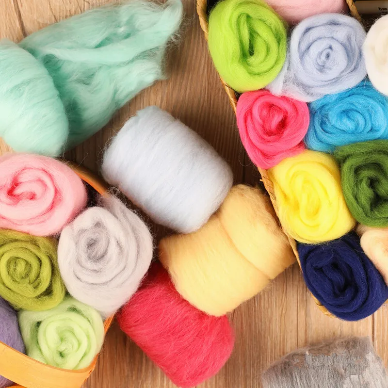 

5g Color DIY Wool Felt Fibre Wool For Needle Felting Hand Spinning DIY Sewing Craft felt toys for handicrafts Doll sewing kit