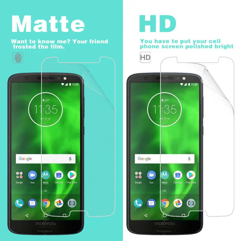 Передняя HD прозрачный глянцевый пленка для Moto G6 5 7 в матовой пленке с