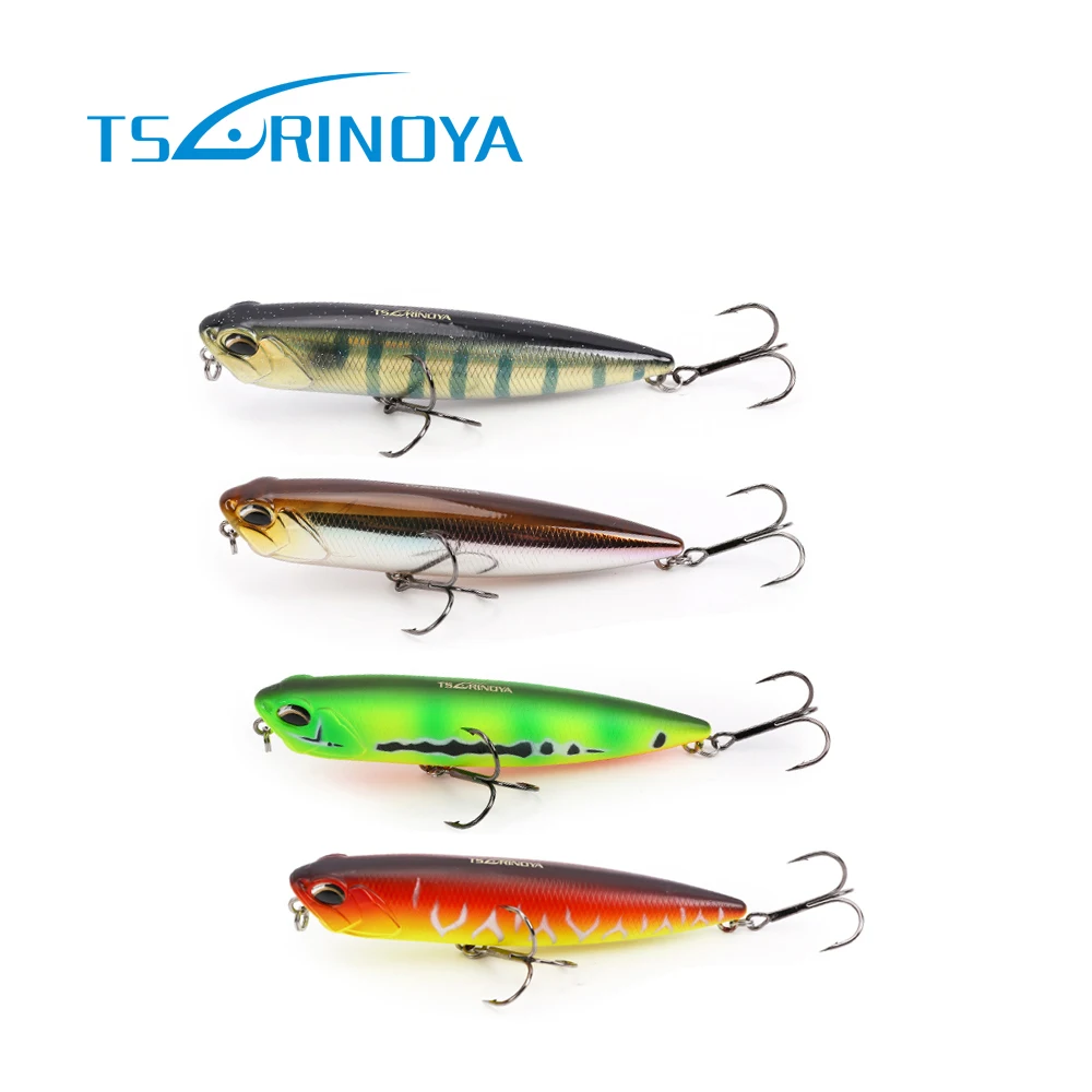 

Tsurinoya 1pc 110mm 21g Artificial Hard Pencil Bait Fishing Lure Lifelike 3D Eyes with 2# Treble Hook Topwater Fishing Tackle