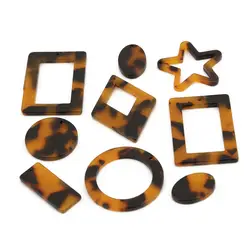 6 шт./пакет простой стиль коричневый акрил Подвески модные геометрические графика Шарм Подвеска для DIY ювелирных изделий решений