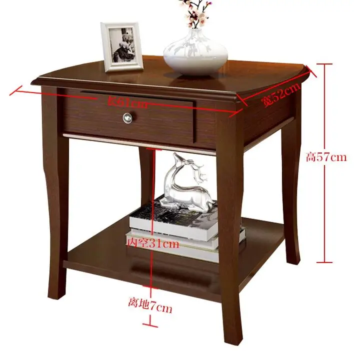 American solid wood sofa side table simple living room small coffee table telephone table.