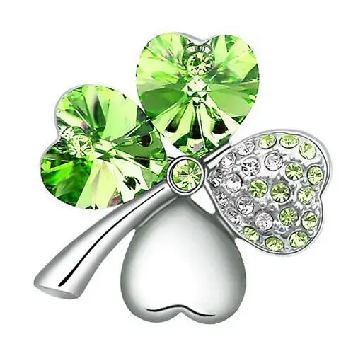 Женская Брошь в виде четырехлистного клевера с австрийским кристаллом|clover brooch|four