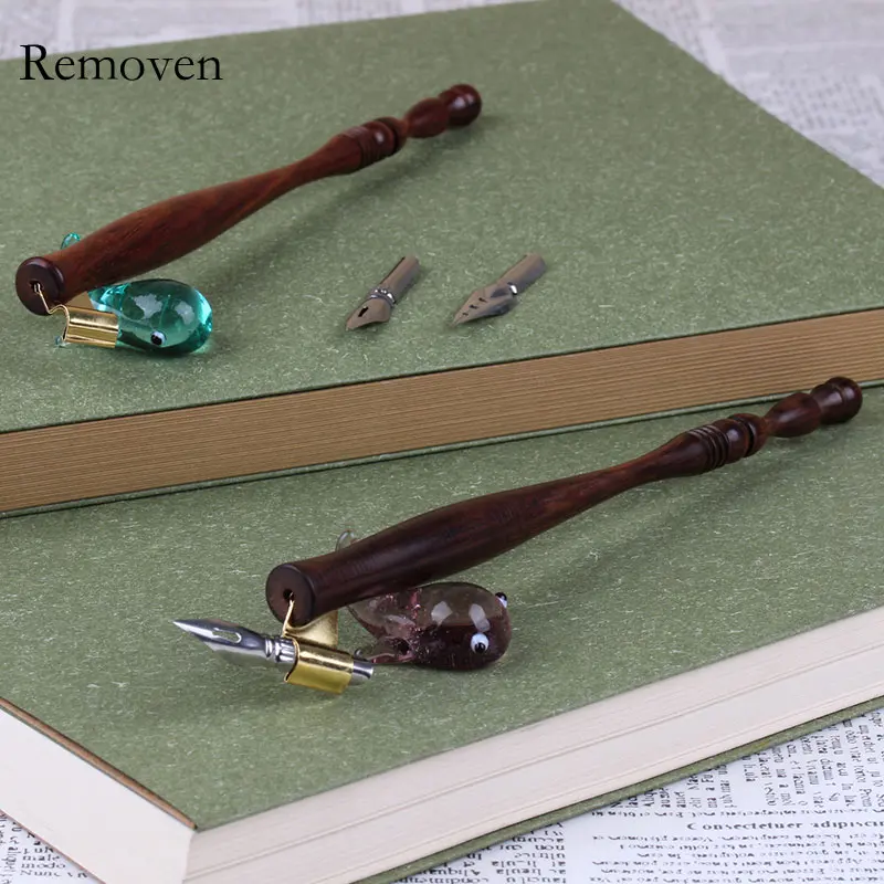 

English Calligraphy Dip Pen Set Comic Copperplate Spencerian Script Gift Box Set With 3pcs Color Pen Holders Optional