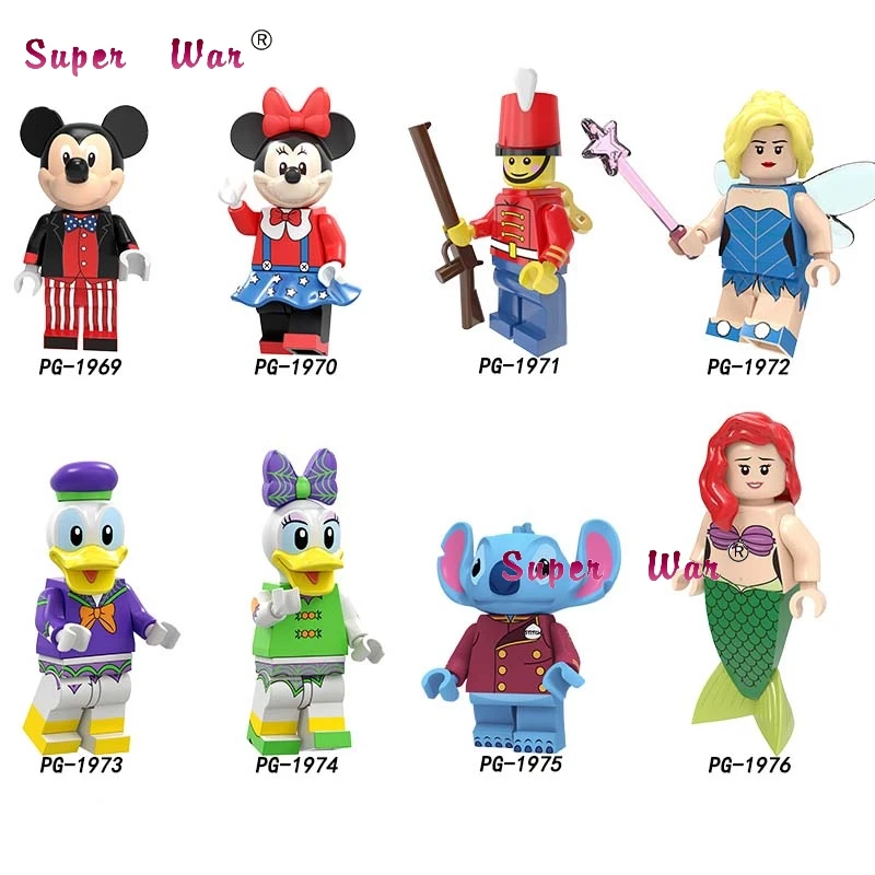 

50pcs Cartoon Movie Series Mickey Pretty Duck Daisy Little fairy Toy Story 4 Buzz Lightyear Woody Building Blocks for children