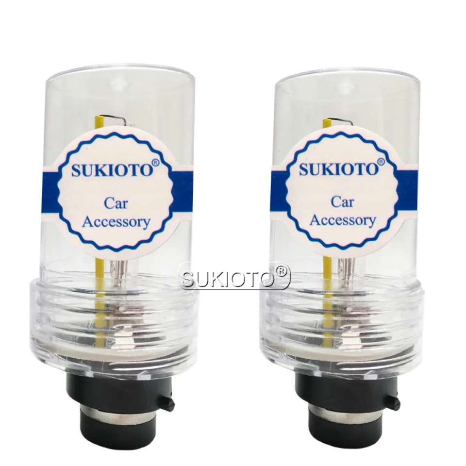 SUKIOTO 2PCS xenon D2S D4S 55W 5500K D2R D4R xenon hid Bulbs Projector Lens Upgrade Bright Metal Bracket Car Headlight Lamps (1)