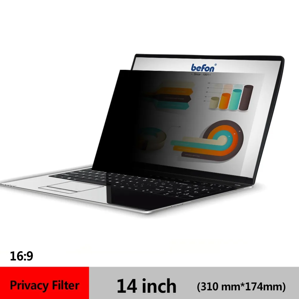 En Ligne Befon 14 pouce Filtre de Confidentialité pour Écran Large 169 Moniteur Écran D ordinateur Portable De Protection Film Anti éblouissement Portable Film 310mm * 174mm