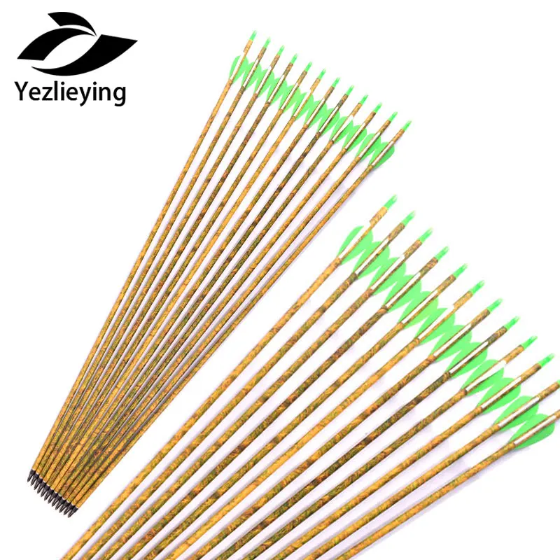 

6/12/24 pcs Compound Bow or Long Bow 30" Archery Changable arrowhead Camouflage Aluminum Shaft Arrows