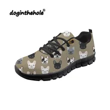 Doginthehole/Женская прогулочная обувь; спортивная обувь с принтом французского бульдога; женские кроссовки легкие с сеткой для фитнеса; Chaussure Femme