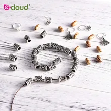 24 шт руны скандинавских викингов для волос борода бусины для браслетов кулон ожерелье DIY плетение бусины для волос косички античный серебряный медведь