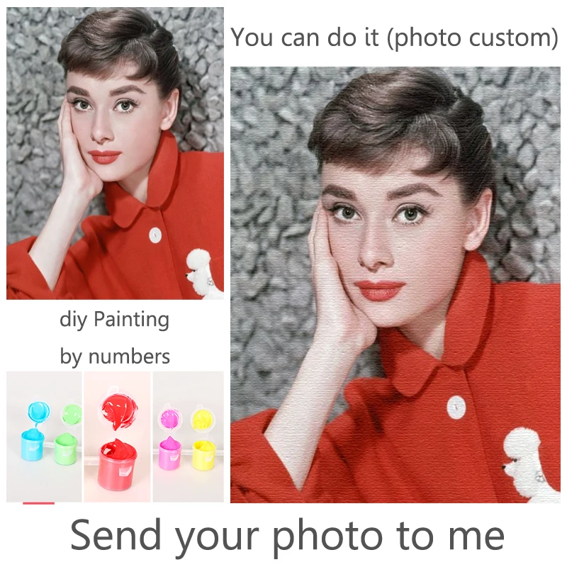 

Personality Photo Customized DIY Painting By Numbers Picture Drawing Coloring by Numbers Acrylic cat adult with frame