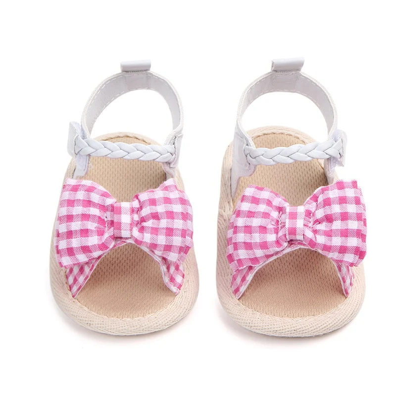 Детские сандалии для девочек летний костюм для малышей; нескользящая Мягкая подошва для девочек принцесса обувь для малышей платье-пачка с бантом;
