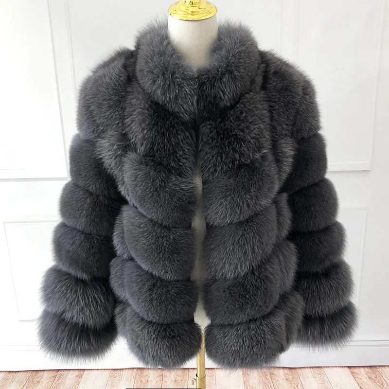 

Women's natural real fur coat 100% real fox fur jacket vest winter warm fashion leather fur coat sleeveless vest