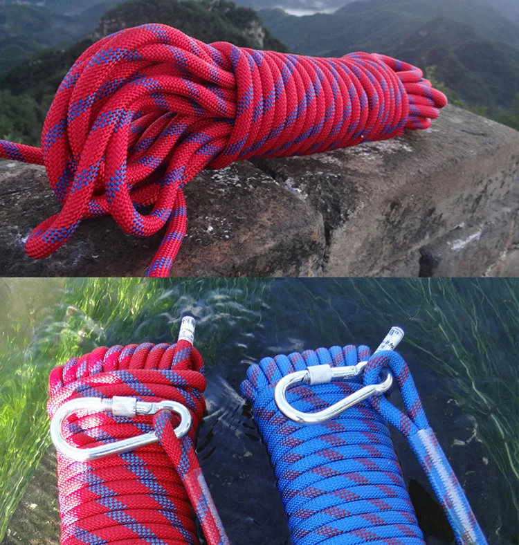 

FEDEX free shipping 100m Lifeline Climbing safety downhill static rope fire fighting survive Escape Rope 10.5MM ultimate 2500kg
