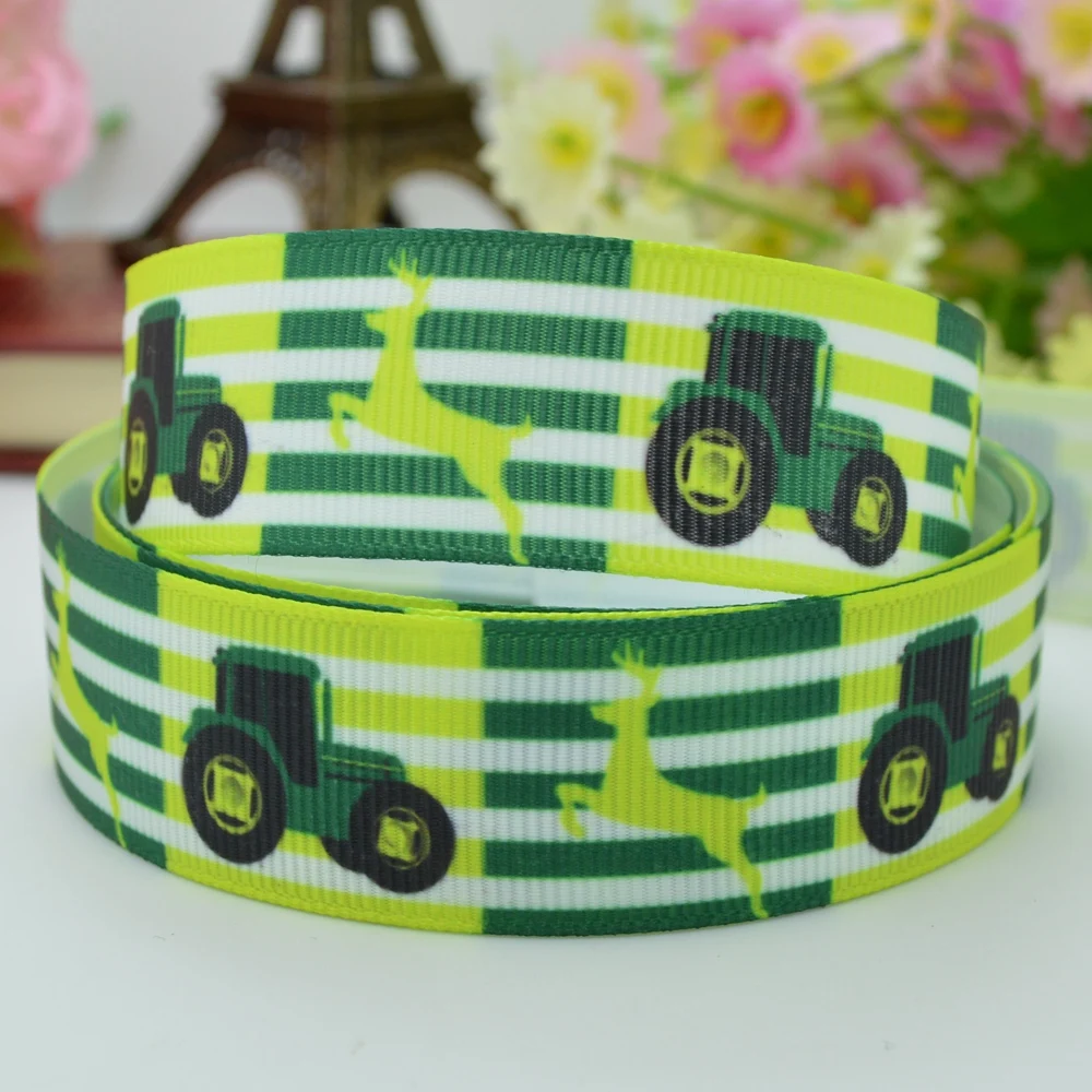 DUWES 7/8 &quot22 мм сельскохозяйственный автомобиль напечатанный grosgrain ленточный бант