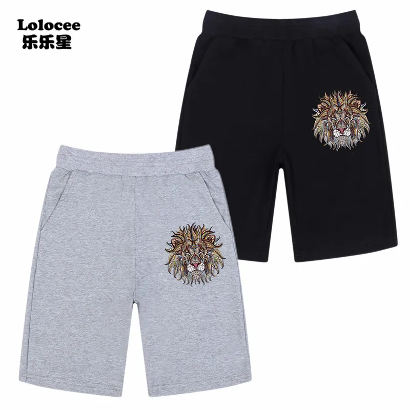 

2018 Summer Hot Animal Printed Boys Board Shorts 3D LION HEAD Beach Short For Kids Elastic Waist Pants Luxury Brand Shorts 3-14y