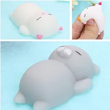 Cute Mochi Squishy Cat Seal Rabbit Squeeze Fun Kids Kawaii Adult Stress Reliever Strap Case For iPhone 5 5S SE 6 6S 7 8 Plus X