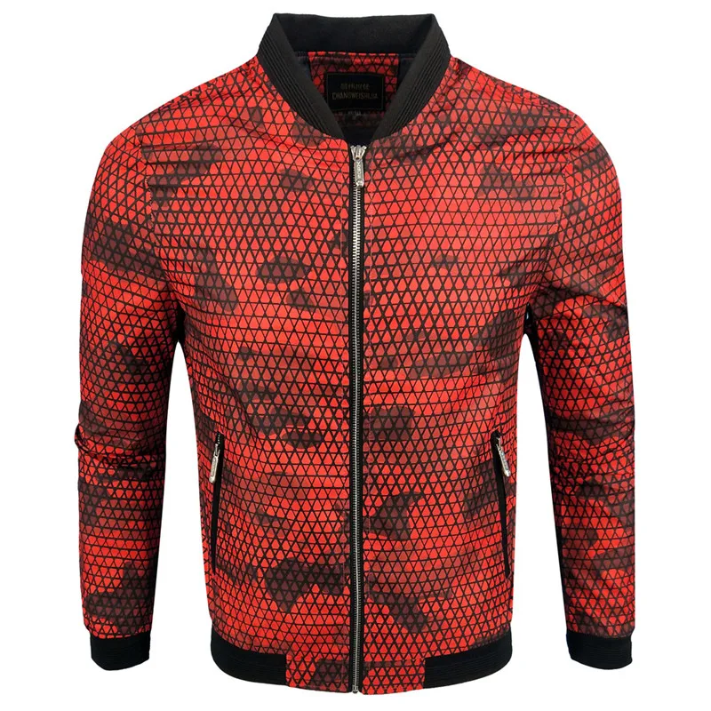 MORUANCLE 2018 New Men Camouflage Letterman Jackets Spring Autumn Camo