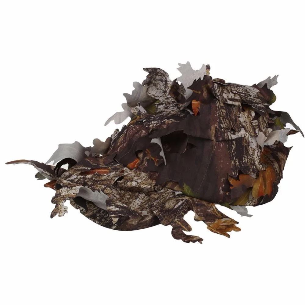

Camouflage Outdoor Tactical Military Cap with Bionic Leaf Army Camo Hunting Hat Sniper Hidden Jungle