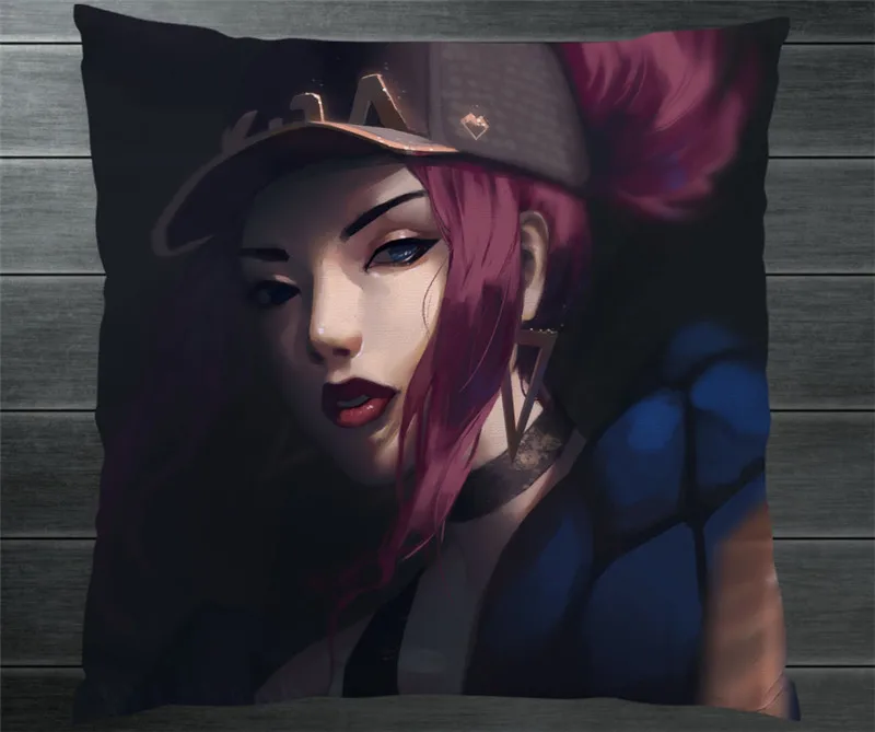 Kpop Band K/DA Kda Group Akali Assassin Sexy Fanart 40x40cm Pillowcase Pillow Case Cover Cosplay Manga Gift BED/SOFA/CAR Decor - Цвет: B