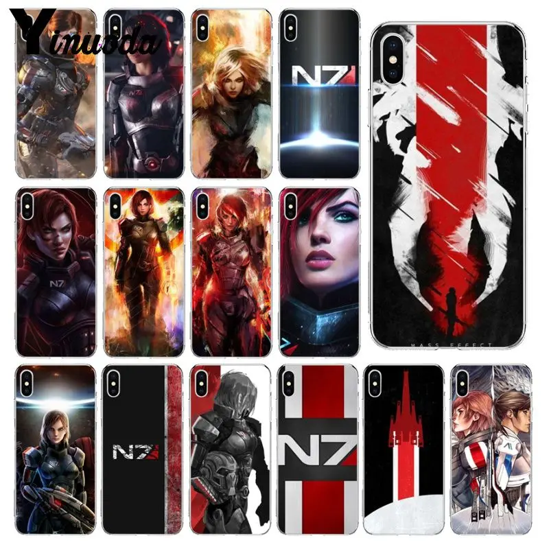 Yinuoda N7 Mass Effect Custom Photo мягкий чехол для телефона iPhone X XS MAX 6 6S 7 7plus 8 8Plus 5 5S XR | Мобильные
