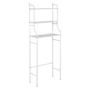 

3-Tier Iron Toilet Towel Storage Rack Holder Over Bathroom Shelf Organizer for Store Shampoo/ Towel etc Accessory - White