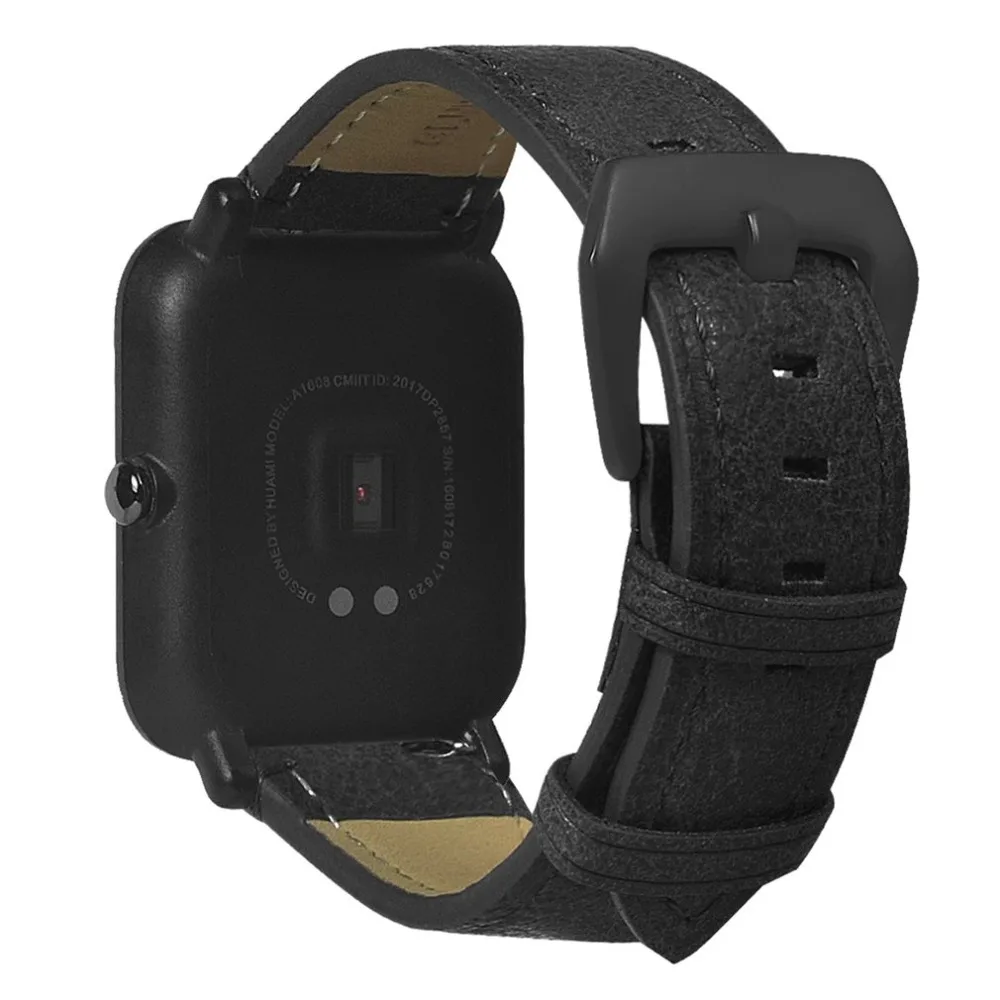 

20mm Leather Stainless Steel Buckle Replacement Smart Watch Strap Watch Band Wrist Strap For Huami For Amazfit Youth Version