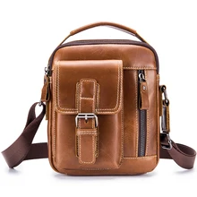 Messenger Bag Men's Genuine Leather Shoulder Bag For Men Cow Leather Small Flap Vintage Crossbody Bags Male Top-handle Handbags cobbler legend genuine leather men bags flap casual handbags male shoulder crossbody bags messenger men leather bag top handle