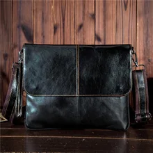 YISHEN Fashion Genuine Leather Men Crossbody Bags Solid Cover Male Travel Shoulder Bags Business Casual Men