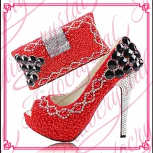 Aidocrystal 2016 mode Italienischen high heel schuhe und tasche set mit steine afrikanische frauen schuhe tasche set für party