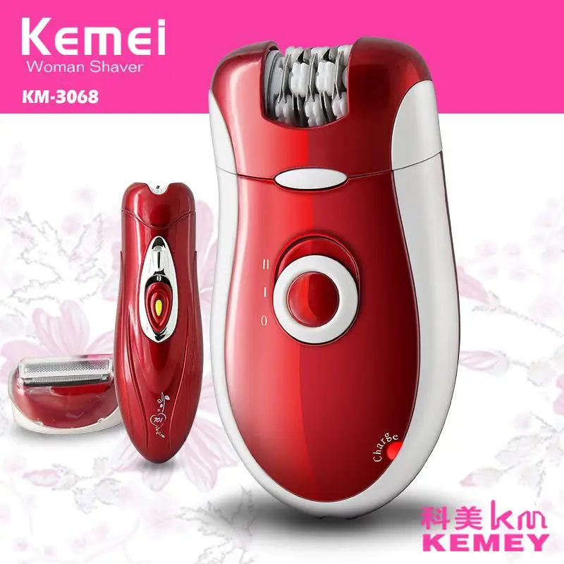 Kemei 3 In 1 Rechargeable Hair Removal Epilator Women Shaving Wool