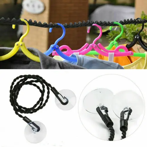

2.5M Travel Clothesline Business Outdoor Camping Drying Tools Non-Slip Clothes Line Windbreak Slip Suction Cup Elastic Rope
