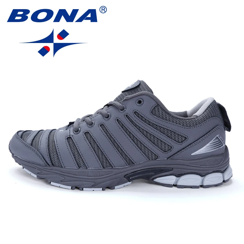 Tênis de Corrida ao ar Esportivos para Homem Bona Novo Estilo Bassics Homem Livre Andando Tênis Rendas Sapatos Esportivos Confortáveis