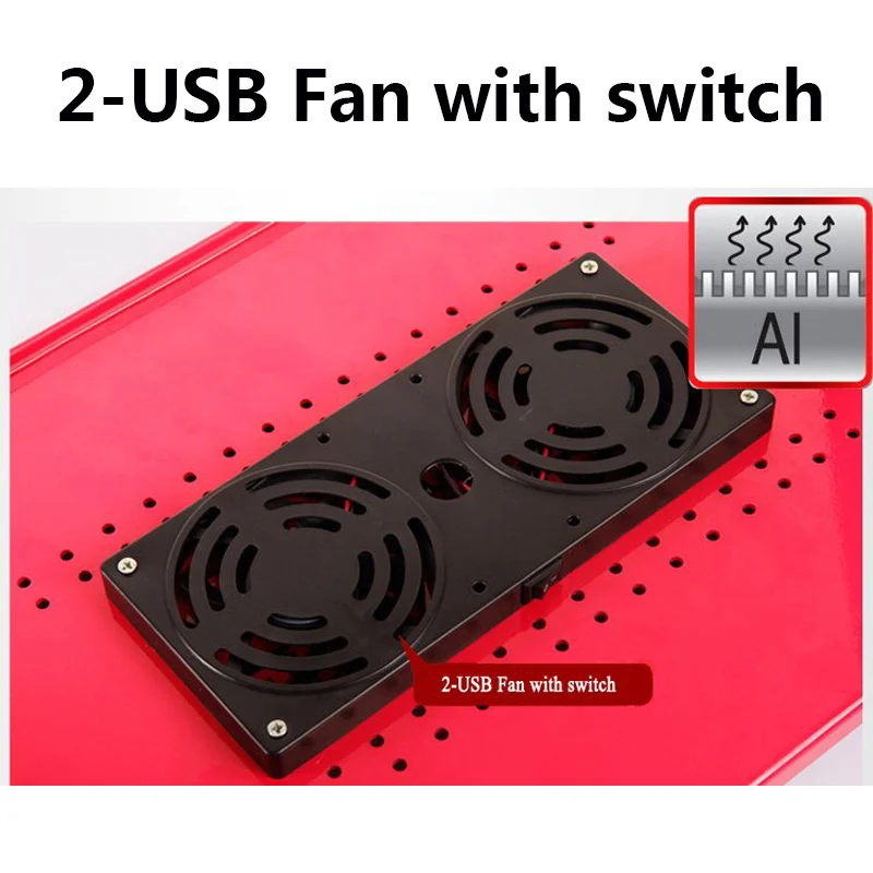  Two Fan Laptop Desks Portable Adjustable Foldable Laptop Notebook Lap PC Folding Desk Table Vented 