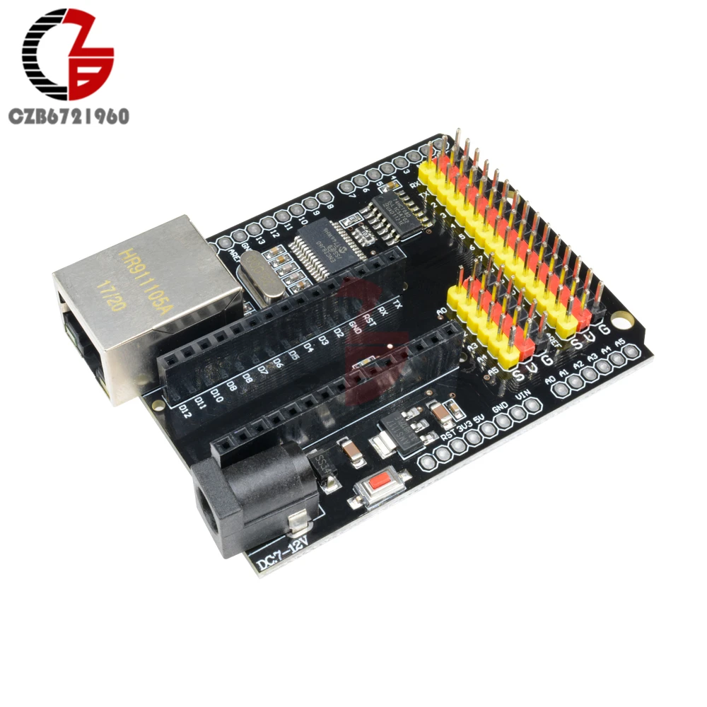 

ENC28J60 Ethernet Network Module Shield V2.0 for Arduino UNO R3 CH340 Nano V3.0