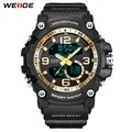 ︻WEIDE luxury analog Digital double display watch srainless steel ...