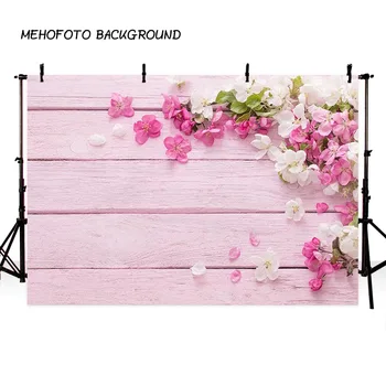 

Vinyl Photography Backdrops Newborn Wood Floor Photo Backgrounds Baby shower Flower Backdrops for Photo Studio fotografia