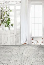 Laeacco Bright Window Wooden Door Yard Photography Backgrounds Vinyl Customizable Photography Backdrops Props For Photo Studio