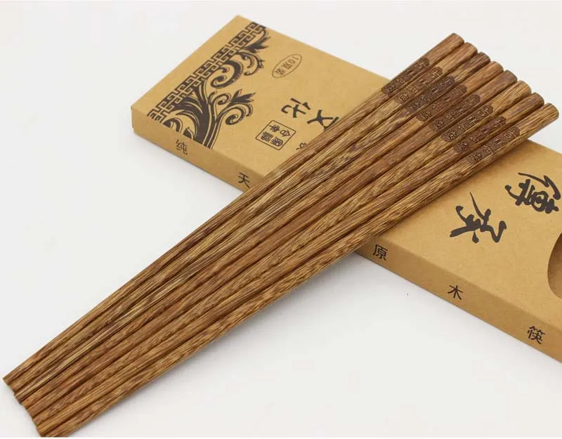 10 пар натуральный каштановый венге деревянные палочки установить японском стиле суши ручной работы деревянный рубить палки значение подарок Хаши Chopstick