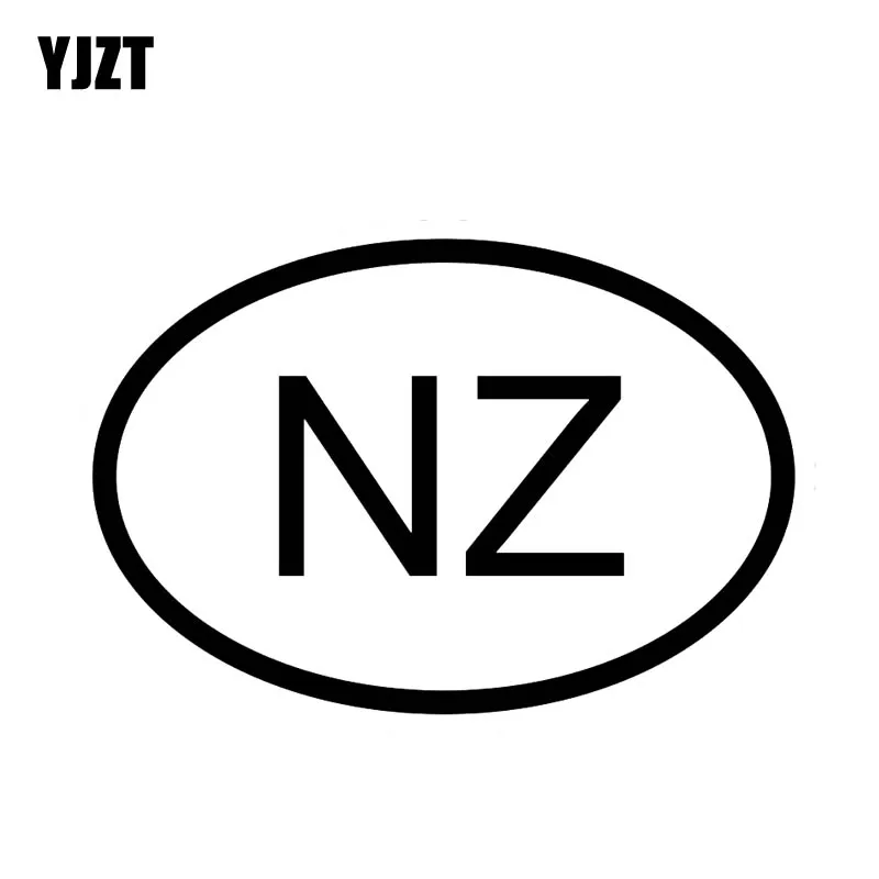 

YJZT 13.7CM*9.3CM NZ NEW ZEALAND COUNTRY CODE OVAL Car Sticker Vinyl Decals Black Silver C10-01219