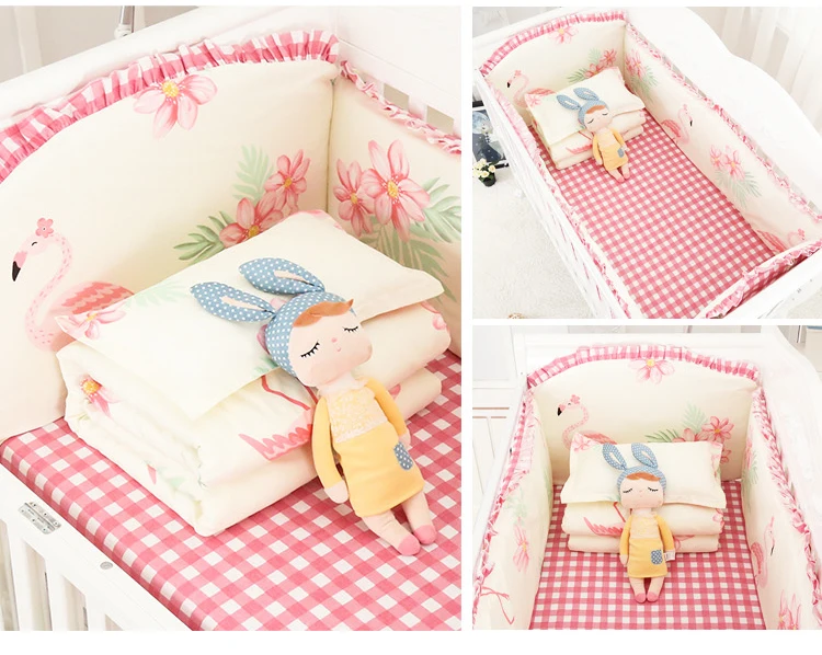 تعزيز! 6/9 قطعة فلامنغو الوردي الطفل الفراش مجموعات المهد مجموعة سرير المهد سرير الوفير مبطن بطانية مجموعة كاملة تعزيز! 6/9 قطعة فلامنغو الوردي الطفل الفراش مجموعات المهد مجموعة سرير المهد سرير الوفير مبطن بطانية مجموعة كاملة