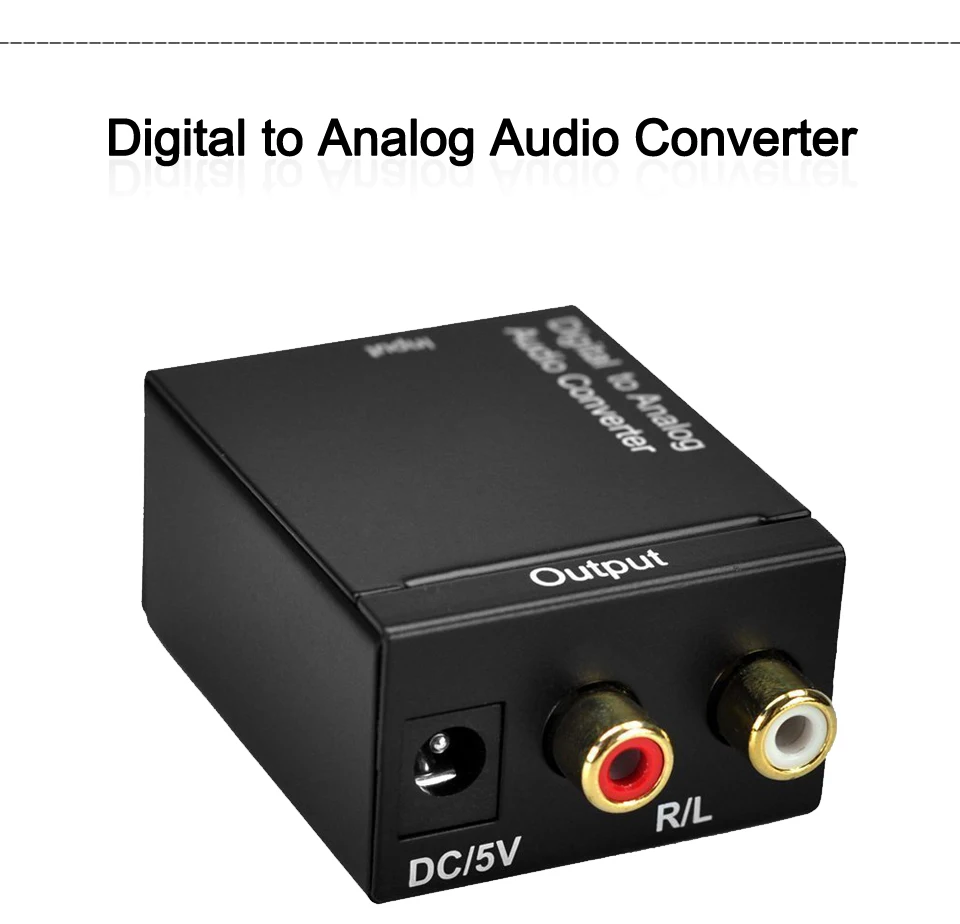 Digital to Analog Audio Converter Adapter Digital Optical Fiber Coaxial RCA  (1)